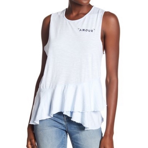 𝅺SUNDRY Amour Peplum Tank Top - Picture 1 of 8